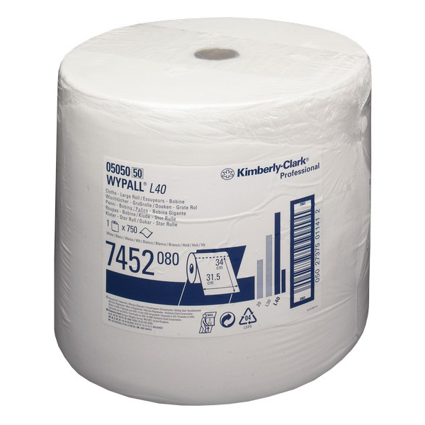KC7452 WYPALL L40 White Wipers - Large Roll