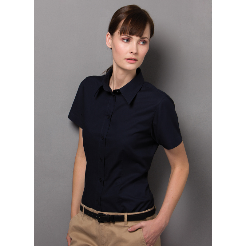 Kk360 Kustom Kit Womens Workplace Oxford Blouse Short Sleeved Arden